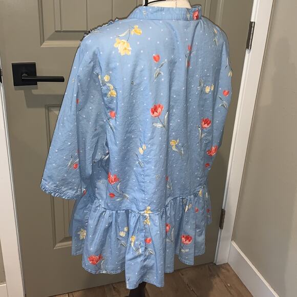 ESHAKTI WAYWARD FANCIES Floral Peplum Top 2X - Picture 6 of 10